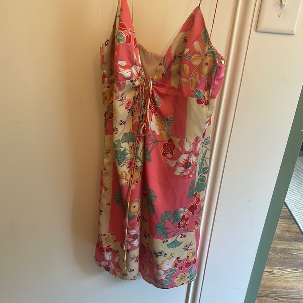 Floral Pink and Cream Dress ZARA